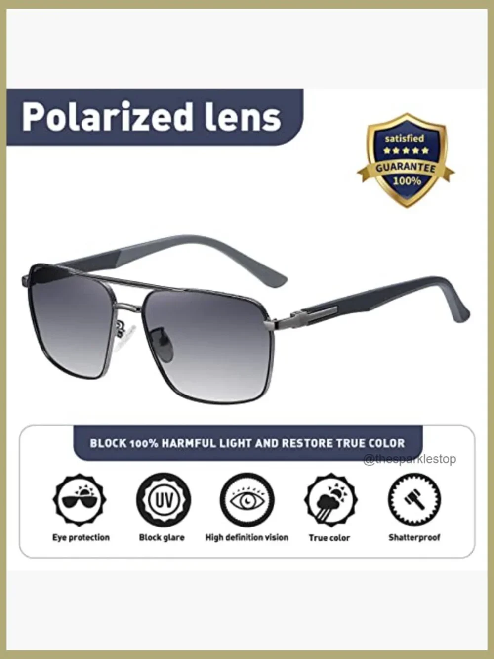 Polarized Aviator Sunglasses UV400 Metal Frame Fashion Driving Fishing